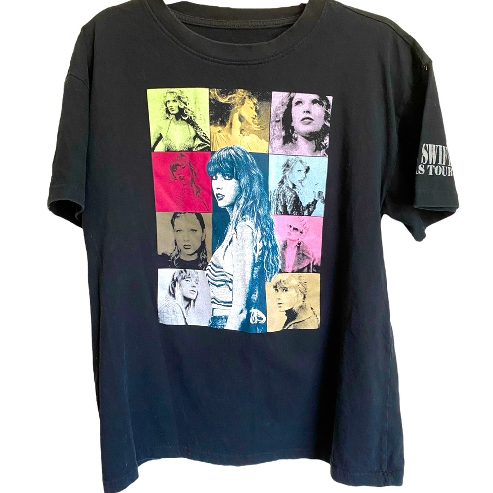 Taylor Swift The Eras Tour Official Tour Merch Crew Neck Short Sleeve Shirt BLK